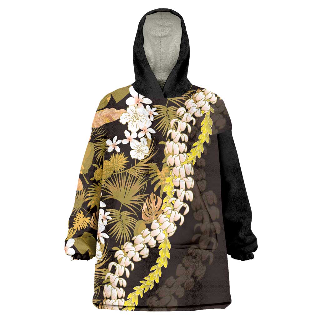 Kula Aloha Hawaii Lei Wearable Blanket Hoodie Tropical Flowers Elegant Vibe - Polynesian Pride
