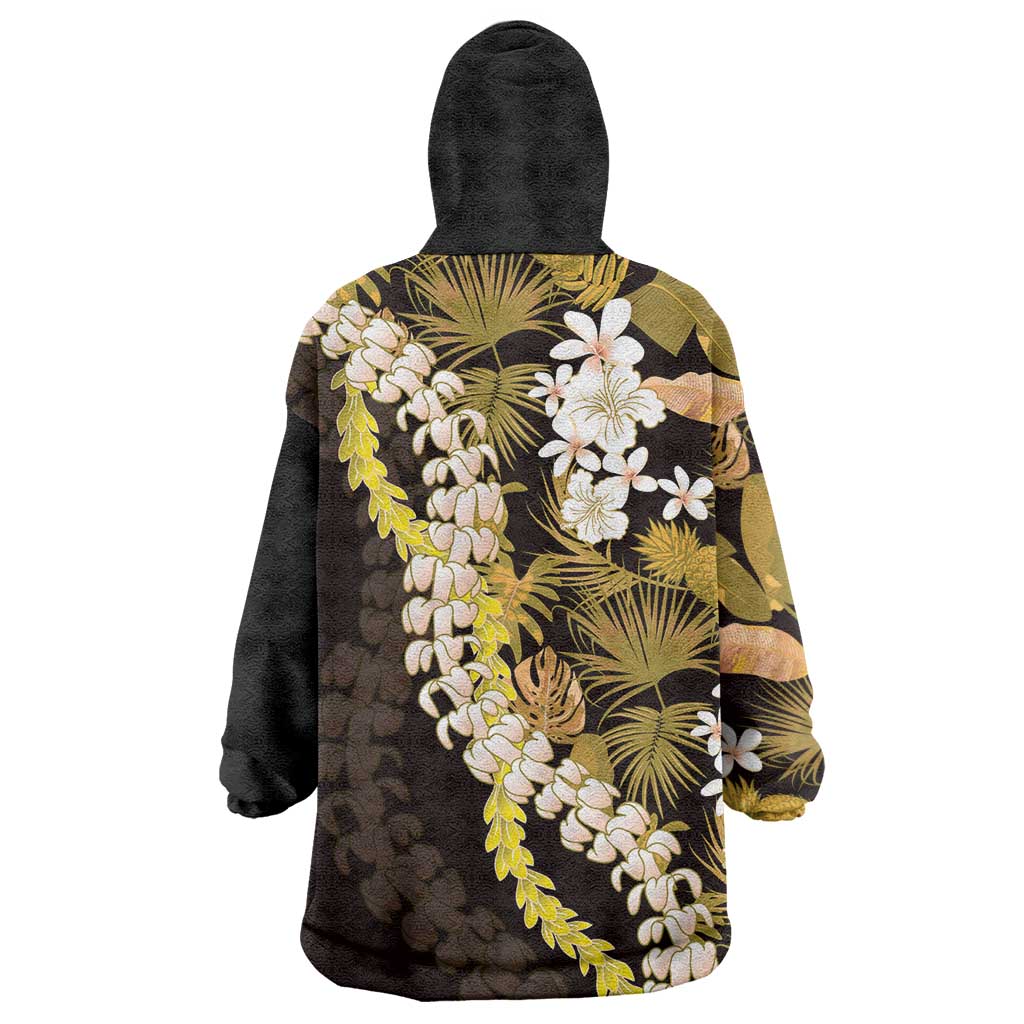 Kula Aloha Hawaii Lei Wearable Blanket Hoodie Tropical Flowers Elegant Vibe - Polynesian Pride