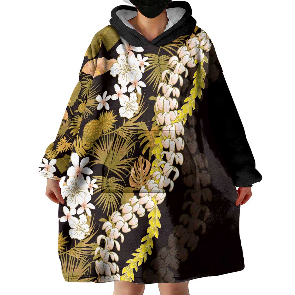 Kula Aloha Hawaii Lei Wearable Blanket Hoodie Tropical Flowers Elegant Vibe - Polynesian Pride