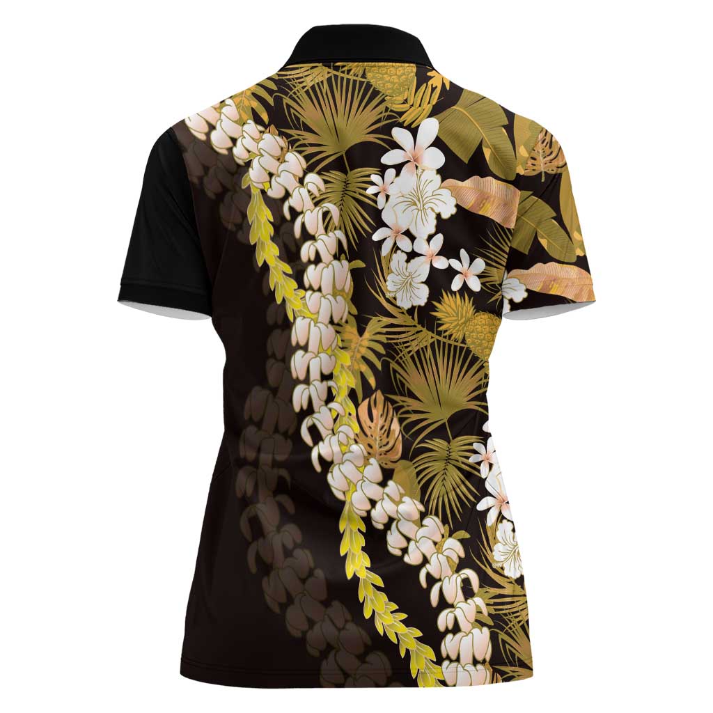 Kula Aloha Hawaii Lei Women Polo Shirt Tropical Flowers Elegant Vibe - Polynesian Pride