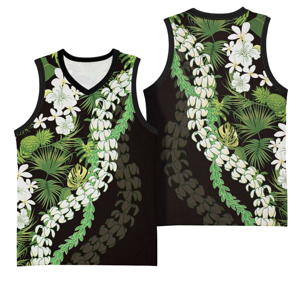 Omaomao Aloha Hawaii Lei Basketball Jersey Tropical Flowers Elegant Vibe - Polynesian Pride