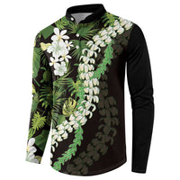 Omaomao Aloha Hawaii Lei Button Sweatshirt Tropical Flowers Elegant Vibe - Polynesian Pride