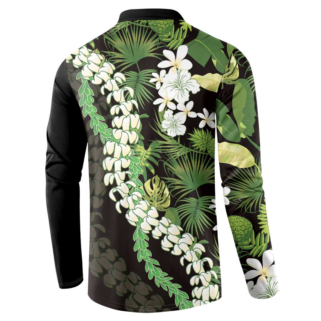 Omaomao Aloha Hawaii Lei Button Sweatshirt Tropical Flowers Elegant Vibe - Polynesian Pride