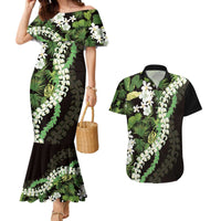 Omaomao Aloha Hawaii Lei Couples Matching Mermaid Dress and Hawaiian Shirt Tropical Flowers Elegant Vibe - Polynesian Pride