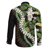 Omaomao Aloha Hawaii Lei Family Matching Long Sleeve Bodycon Dress and Hawaiian Shirt Tropical Flowers Elegant Vibe - Polynesian Pride