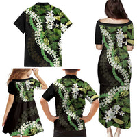 Omaomao Aloha Hawaii Lei Family Matching Puletasi and Hawaiian Shirt Tropical Flowers Elegant Vibe - Polynesian Pride