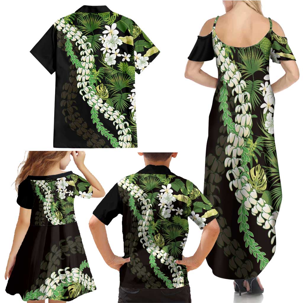 Omaomao Aloha Hawaii Lei Family Matching Summer Maxi Dress and Hawaiian Shirt Tropical Flowers Elegant Vibe - Polynesian Pride