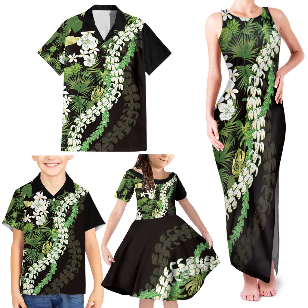 Omaomao Aloha Hawaii Lei Family Matching Tank Maxi Dress and Hawaiian Shirt Tropical Flowers Elegant Vibe - Polynesian Pride