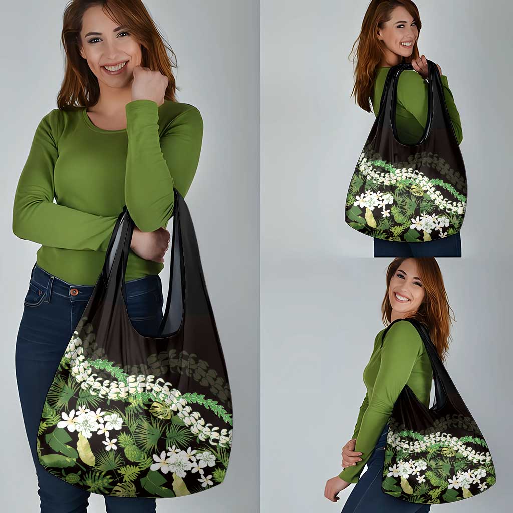 Omaomao Aloha Hawaii Lei Grocery Bag Tropical Flowers Elegant Vibe - Polynesian Pride