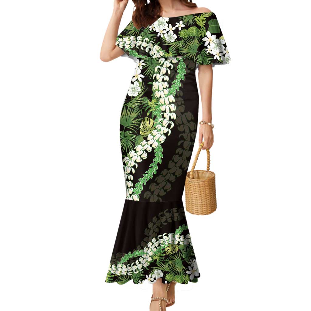Omaomao Aloha Hawaii Lei Mermaid Dress Tropical Flowers Elegant Vibe - Polynesian Pride