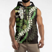 Omaomao Aloha Hawaii Lei Sleeveless Zip Hoodie Tropical Flowers Elegant Vibe - Polynesian Pride