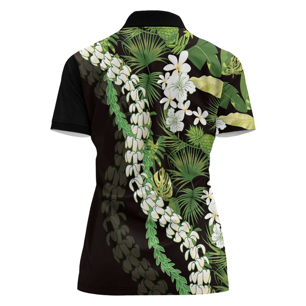 Omaomao Aloha Hawaii Lei Women Polo Shirt Tropical Flowers Elegant Vibe - Polynesian Pride