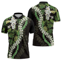 Omaomao Aloha Hawaii Lei Zipper Polo Shirt Tropical Flowers Elegant Vibe - Polynesian Pride