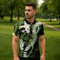 Omaomao Aloha Hawaii Lei Zipper Polo Shirt Tropical Flowers Elegant Vibe - Polynesian Pride