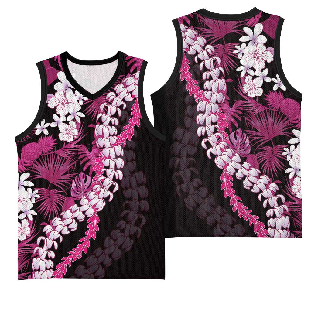 Akala Aloha Hawaii Lei Basketball Jersey Tropical Flowers Elegant Vibe - Polynesian Pride