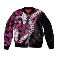 Akala Aloha Hawaii Lei Bomber Jacket Tropical Flowers Elegant Vibe - Polynesian Pride