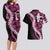 Akala Aloha Hawaii Lei Couples Matching Long Sleeve Bodycon Dress and Hawaiian Shirt Tropical Flowers Elegant Vibe - Polynesian Pride