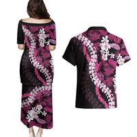 Akala Aloha Hawaii Lei Couples Matching Puletasi and Hawaiian Shirt Tropical Flowers Elegant Vibe - Polynesian Pride