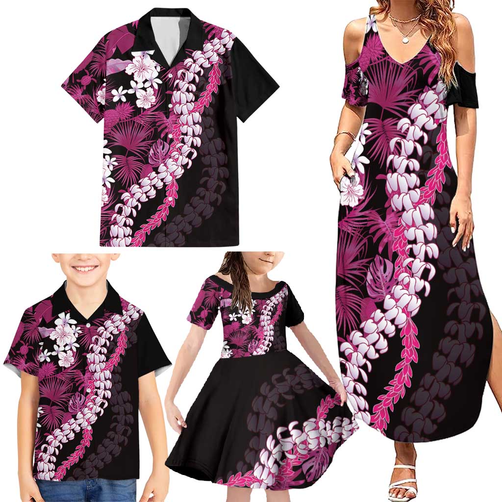 Akala Aloha Hawaii Lei Family Matching Summer Maxi Dress and Hawaiian Shirt Tropical Flowers Elegant Vibe - Polynesian Pride