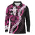 Akala Aloha Hawaii Lei Long Sleeve Polo Shirt Tropical Flowers Elegant Vibe - Polynesian Pride