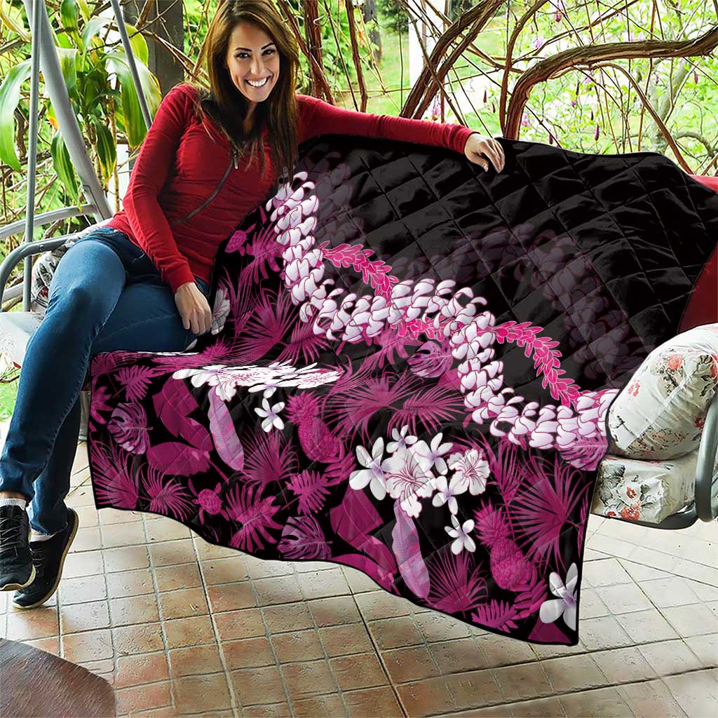 Akala Aloha Hawaii Lei Quilt Tropical Flowers Elegant Vibe - Polynesian Pride