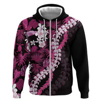 Akala Aloha Hawaii Lei Zip Hoodie Tropical Flowers Elegant Vibe - Polynesian Pride