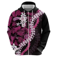 Akala Aloha Hawaii Lei Zip Hoodie Tropical Flowers Elegant Vibe - Polynesian Pride