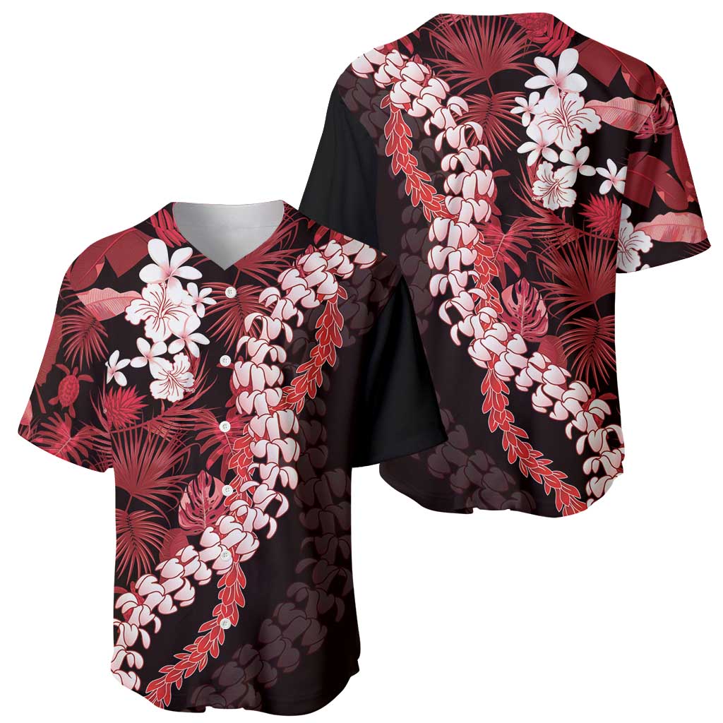 Ulaula Aloha Hawaii Lei Baseball Jersey Tropical Flowers Elegant Vibe - Polynesian Pride