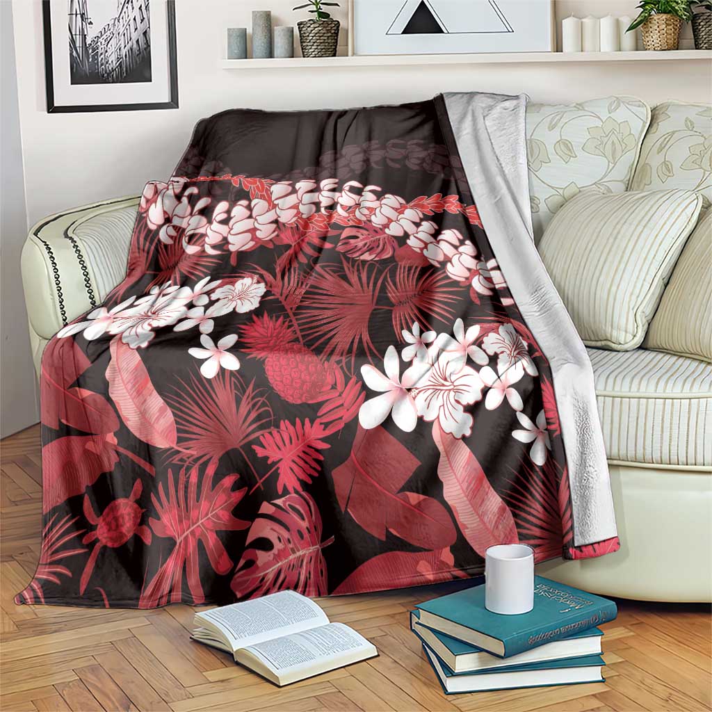 Ulaula Aloha Hawaii Lei Blanket Tropical Flowers Elegant Vibe - Polynesian Pride