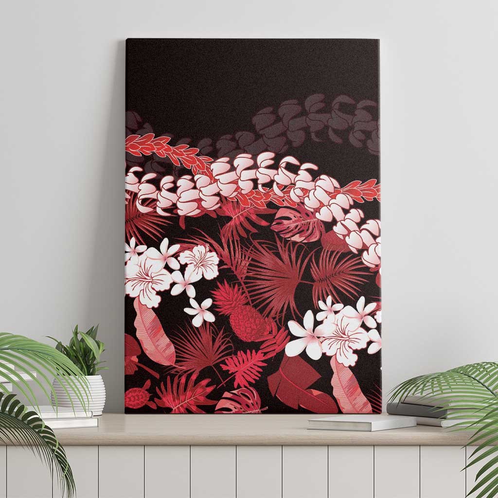 Ulaula Aloha Hawaii Lei Canvas Wall Art Tropical Flowers Elegant Vibe - Polynesian Pride