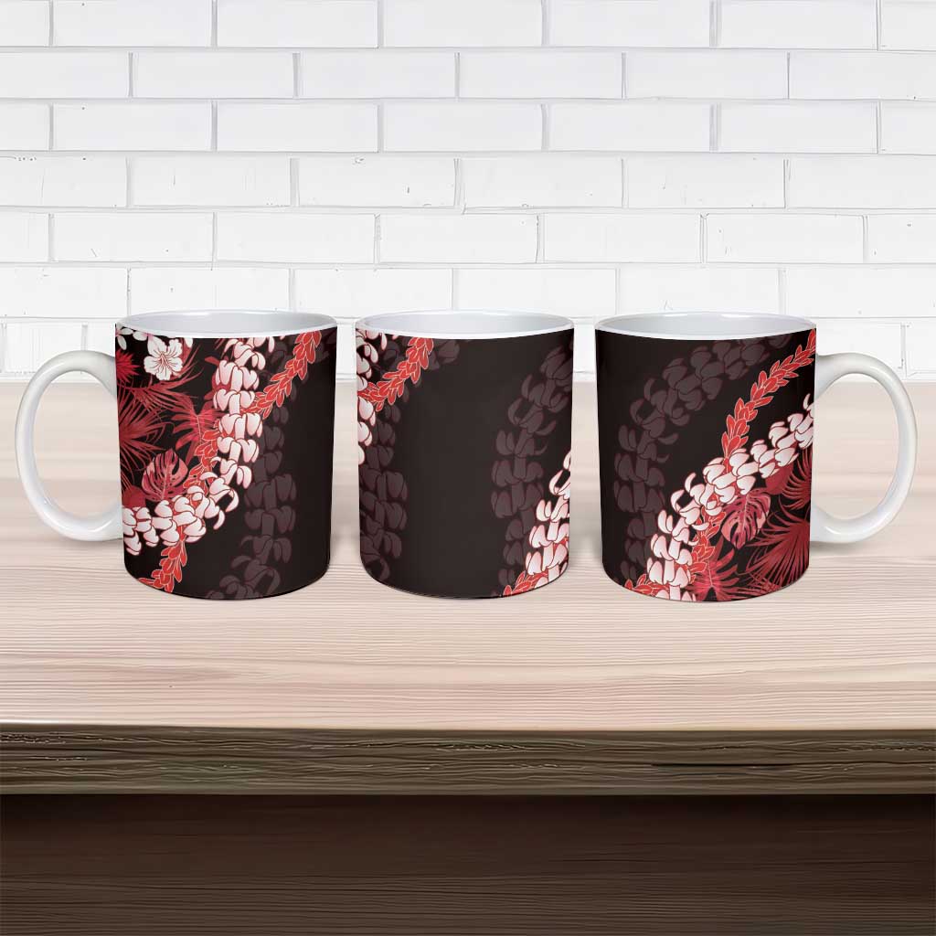 Ulaula Aloha Hawaii Lei Ceramic Mug Tropical Flowers Elegant Vibe - Polynesian Pride