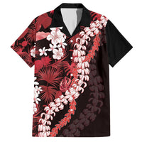 Ulaula Aloha Hawaii Lei Family Matching Off Shoulder Short Dress and Hawaiian Shirt Tropical Flowers Elegant Vibe - Polynesian Pride