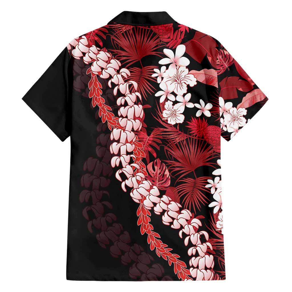 Ulaula Aloha Hawaii Lei Family Matching Short Sleeve Bodycon Dress and Hawaiian Shirt Tropical Flowers Elegant Vibe - Polynesian Pride