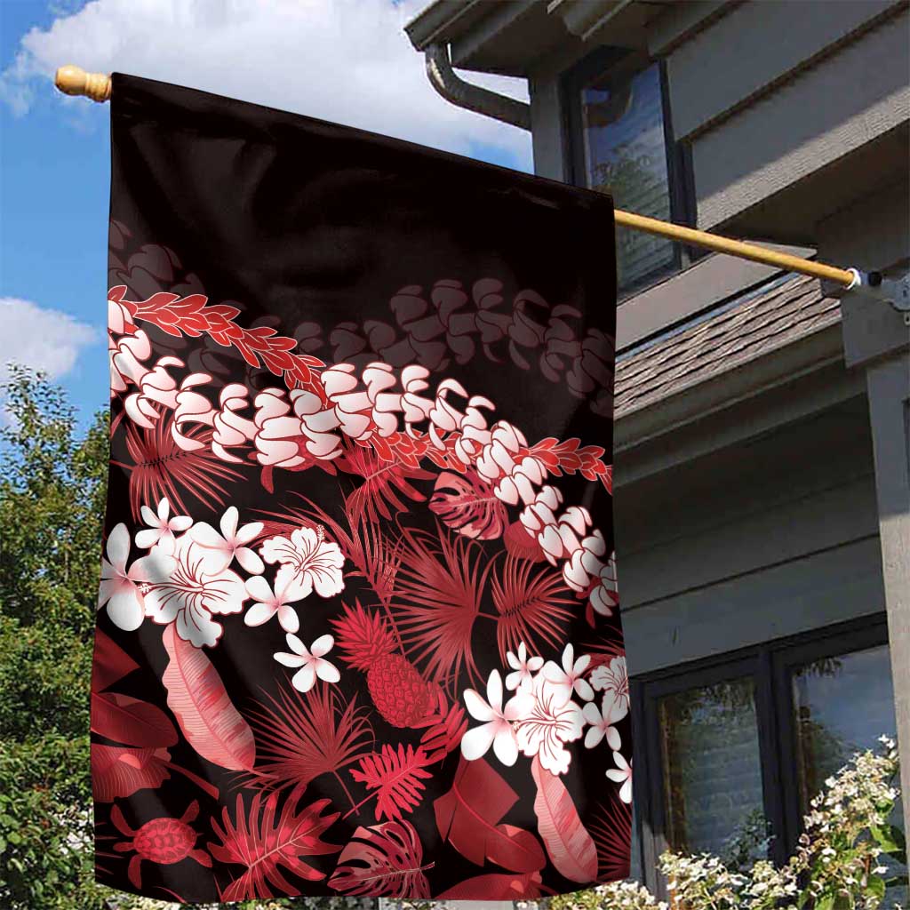Ulaula Aloha Hawaii Lei Garden Flag Tropical Flowers Elegant Vibe - Polynesian Pride