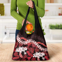 Ulaula Aloha Hawaii Lei Grocery Bag Tropical Flowers Elegant Vibe - Polynesian Pride