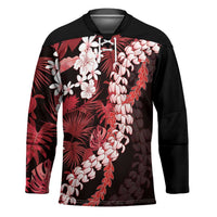 Ulaula Aloha Hawaii Lei Hockey Jersey Tropical Flowers Elegant Vibe - Polynesian Pride