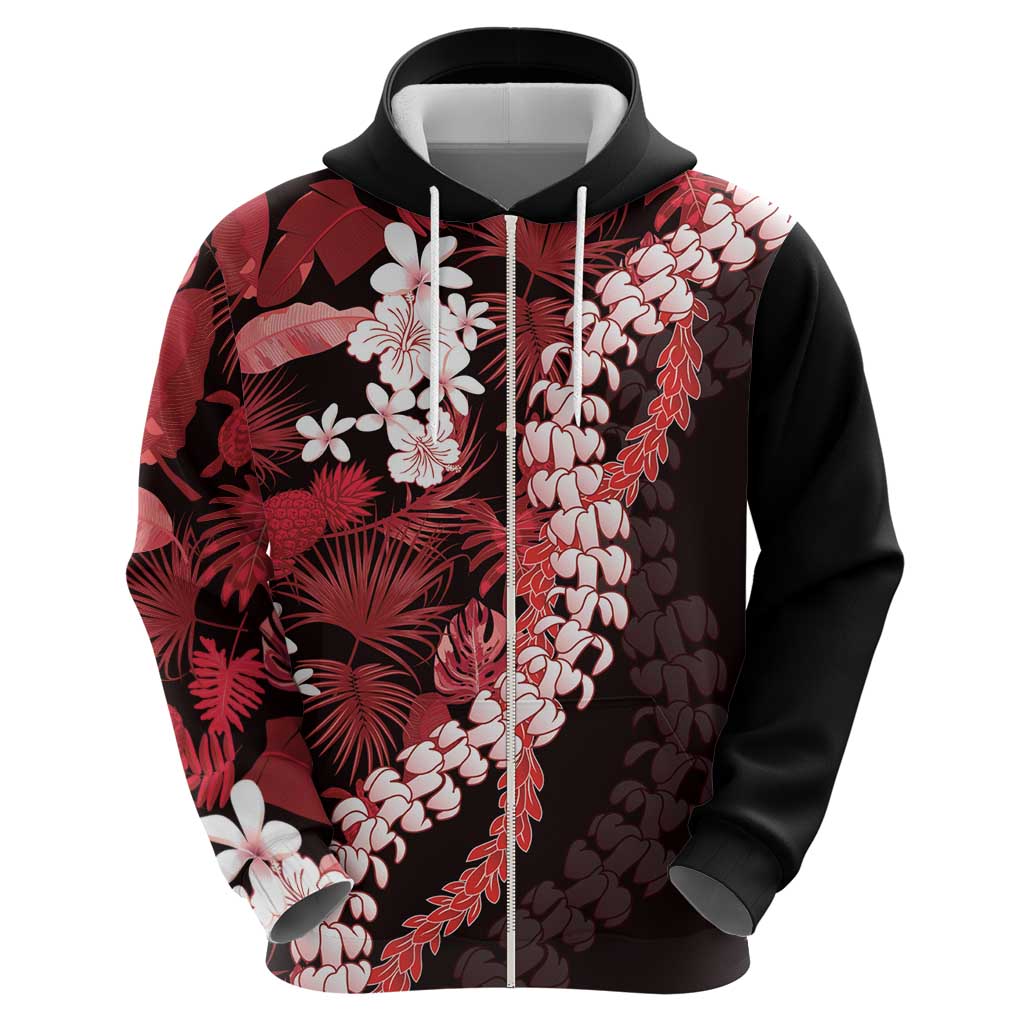 Ulaula Aloha Hawaii Lei Hoodie Tropical Flowers Elegant Vibe - Polynesian Pride