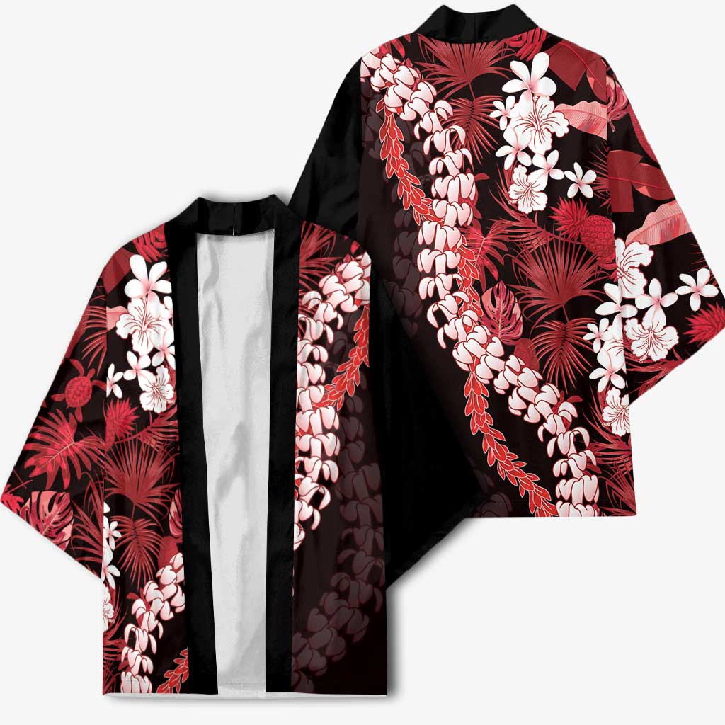 Ulaula Aloha Hawaii Lei Kimono Tropical Flowers Elegant Vibe - Polynesian Pride