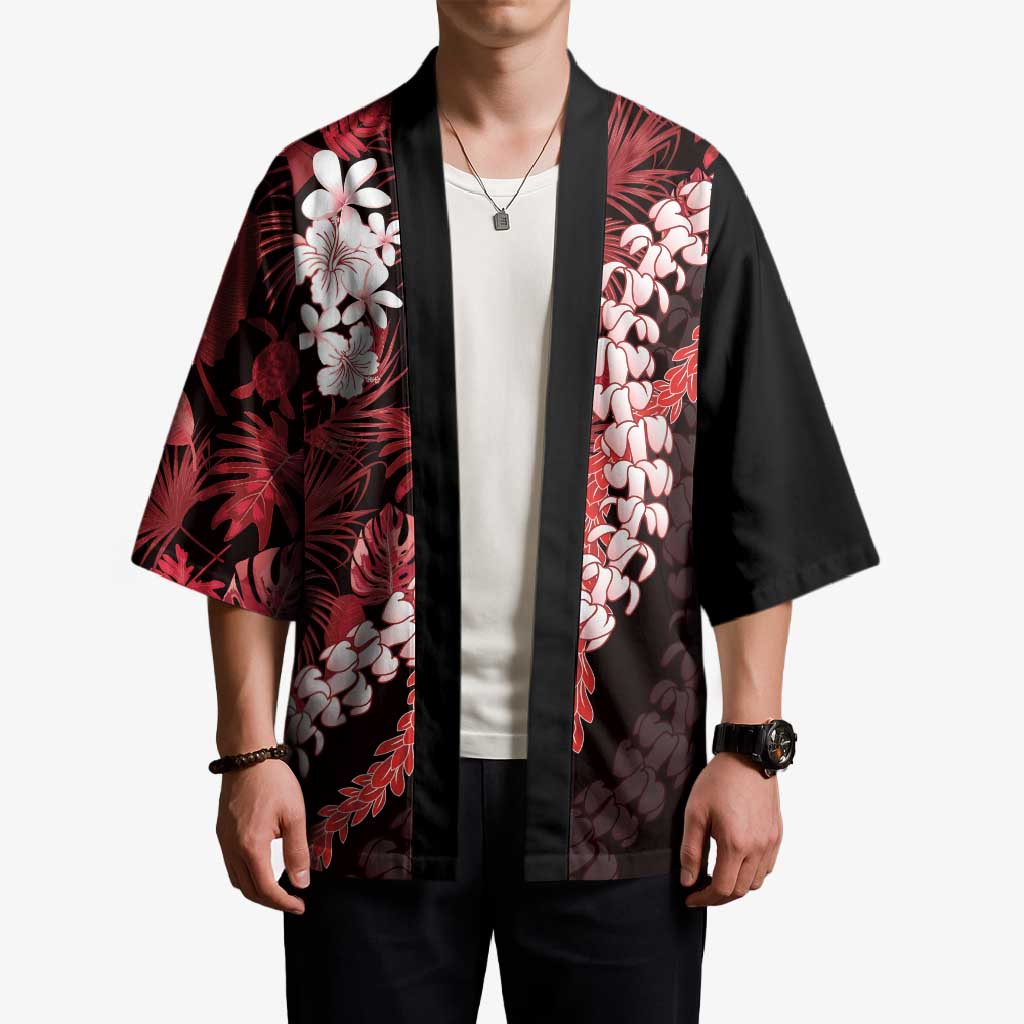 Ulaula Aloha Hawaii Lei Kimono Tropical Flowers Elegant Vibe - Polynesian Pride