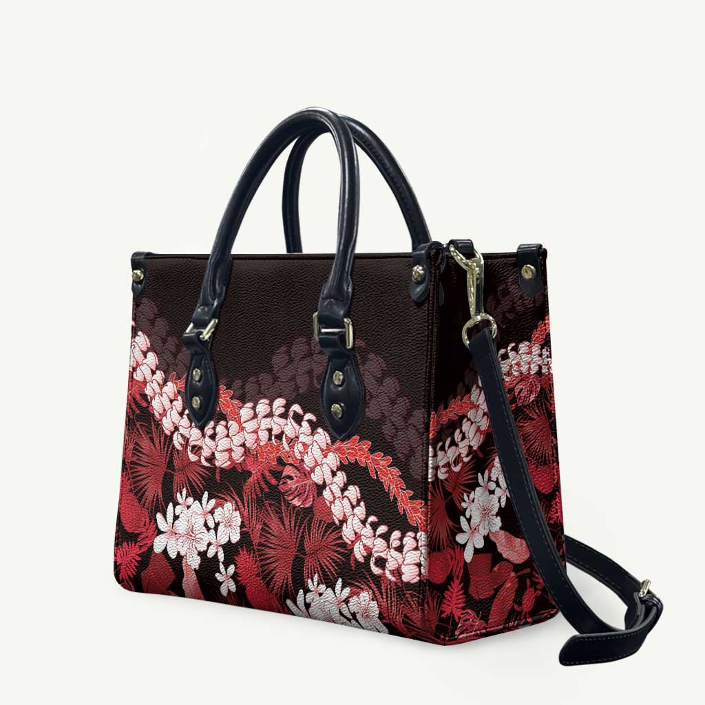 Ulaula Aloha Hawaii Lei Leather Bag Tropical Flowers Elegant Vibe - Polynesian Pride