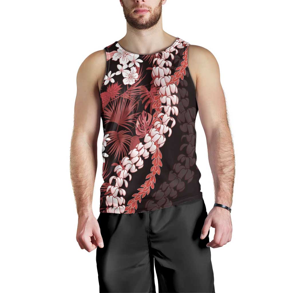 Ulaula Aloha Hawaii Lei Men Tank Top Tropical Flowers Elegant Vibe - Polynesian Pride