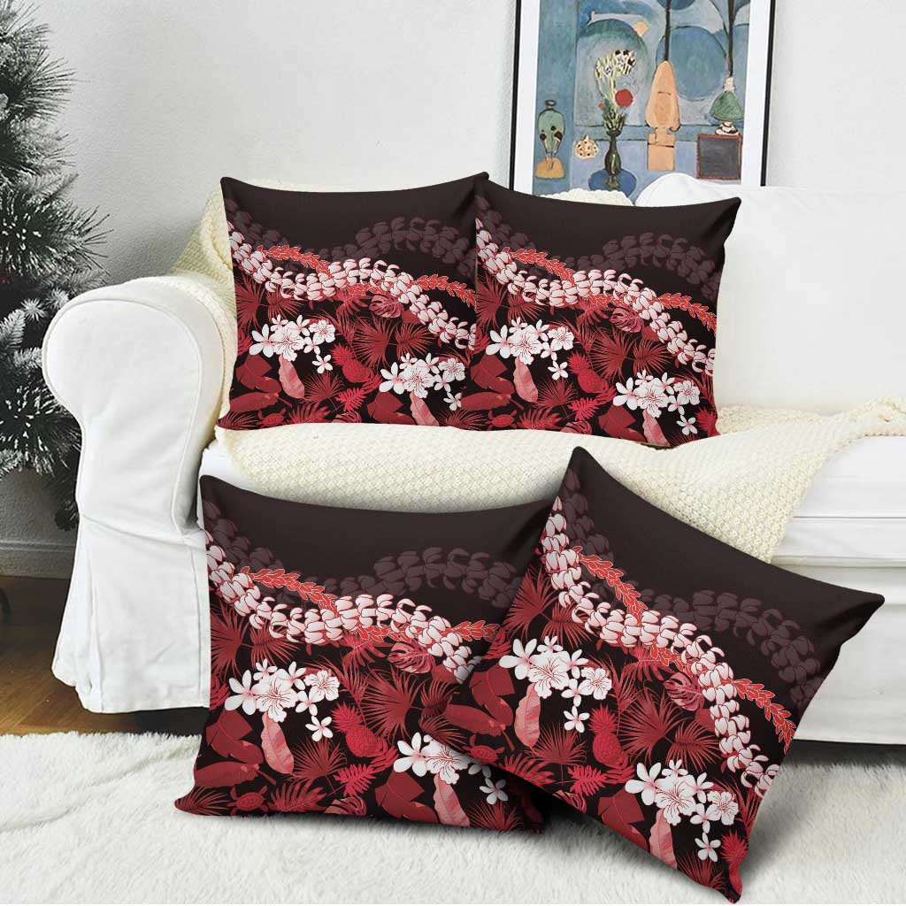 Ulaula Aloha Hawaii Lei Pillow Cover Tropical Flowers Elegant Vibe - Polynesian Pride