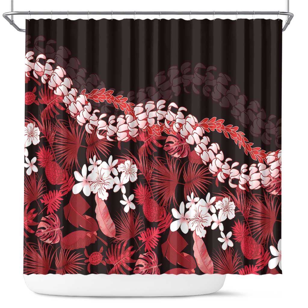 Ulaula Aloha Hawaii Lei Shower Curtain Tropical Flowers Elegant Vibe - Polynesian Pride
