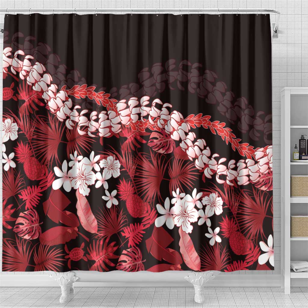 Ulaula Aloha Hawaii Lei Shower Curtain Tropical Flowers Elegant Vibe - Polynesian Pride