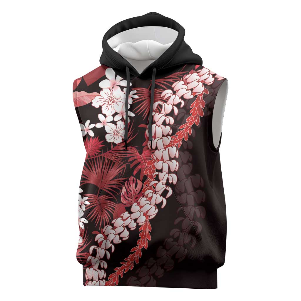 Ulaula Aloha Hawaii Lei Sleeveless Hoodie Tropical Flowers Elegant Vibe - Polynesian Pride