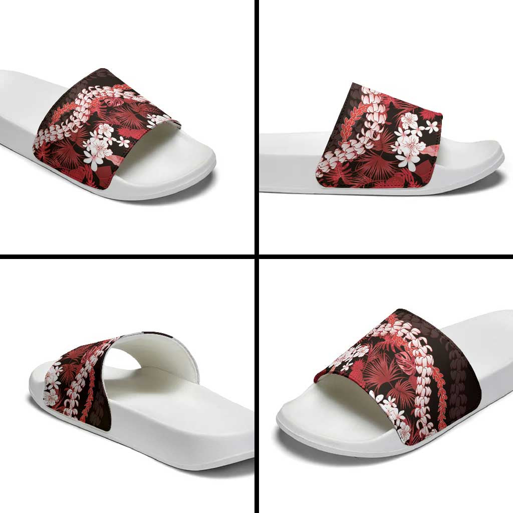 Ulaula Aloha Hawaii Lei Slide Sandals Tropical Flowers Elegant Vibe - Polynesian Pride