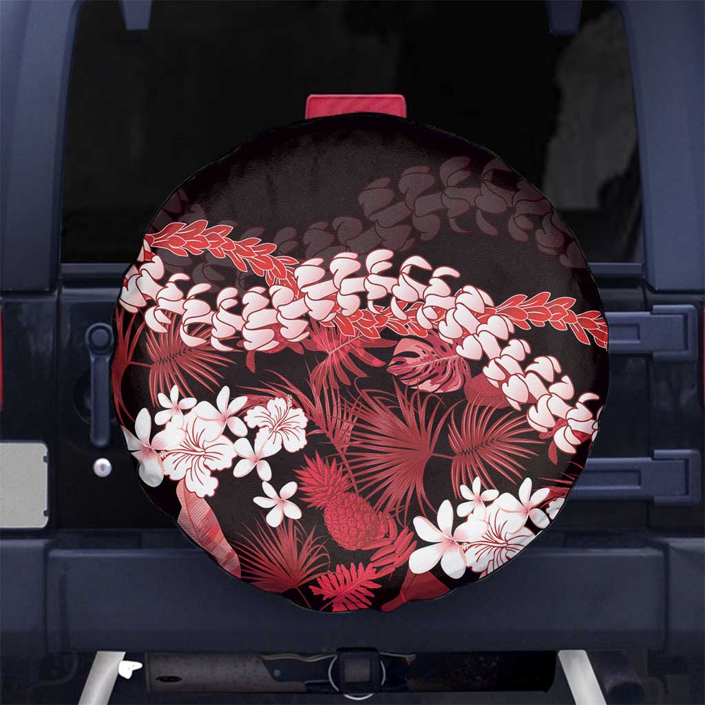 Ulaula Aloha Hawaii Lei Spare Tire Cover Tropical Flowers Elegant Vibe - Polynesian Pride