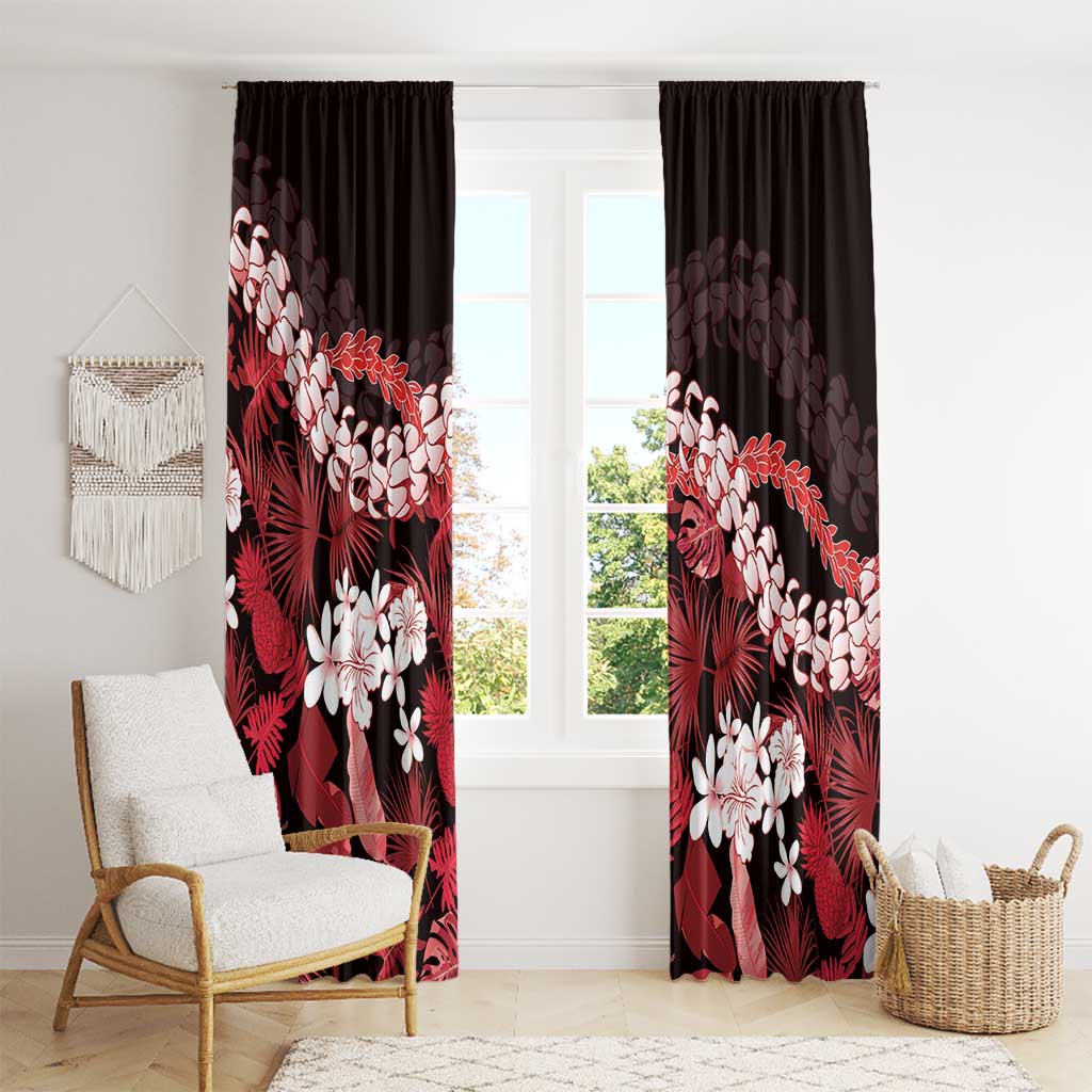 Ulaula Aloha Hawaii Lei Window Curtain Tropical Flowers Elegant Vibe - Polynesian Pride