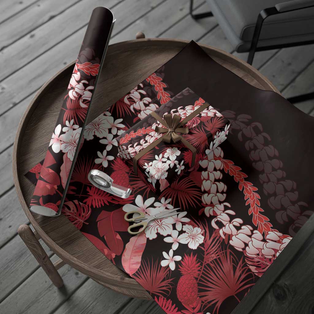 Ulaula Aloha Hawaii Lei Wrapping Paper Tropical Flowers Elegant Vibe - Polynesian Pride
