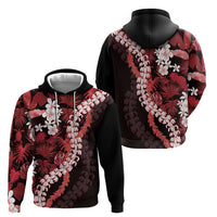 Ulaula Aloha Hawaii Lei Zip Hoodie Tropical Flowers Elegant Vibe - Polynesian Pride